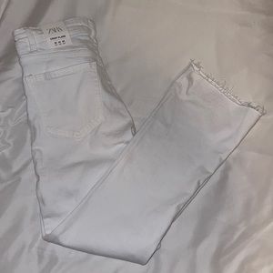 Zara Mid Rise Cropped flare jeans